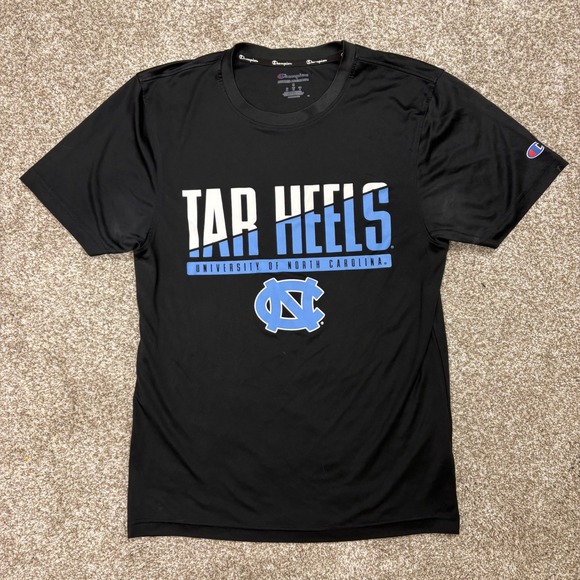 Champion Tar Heels University of North Carolina Black Athletic Tee Size S - Picture 1 of 7